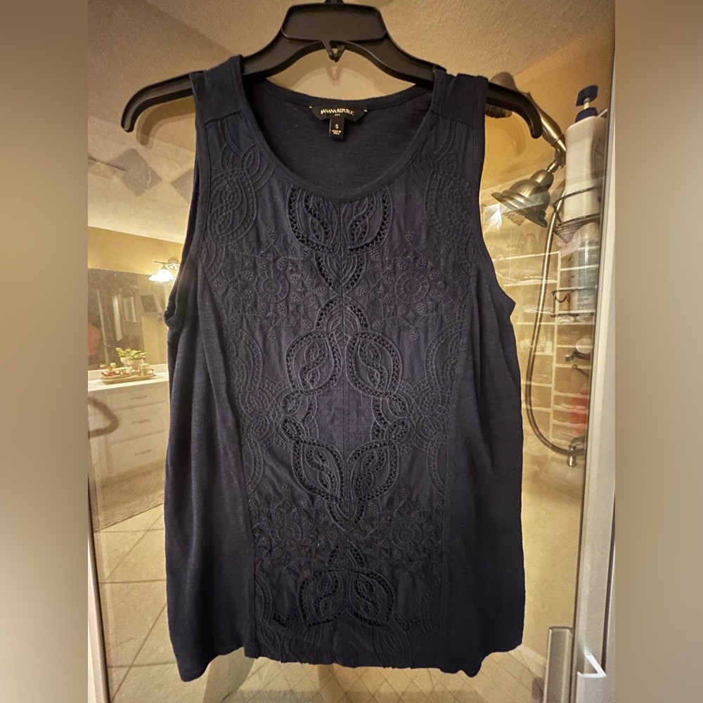navy blue banana republic tank top